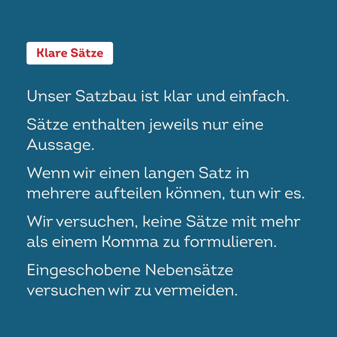 Richtlinie - Klare Sätze