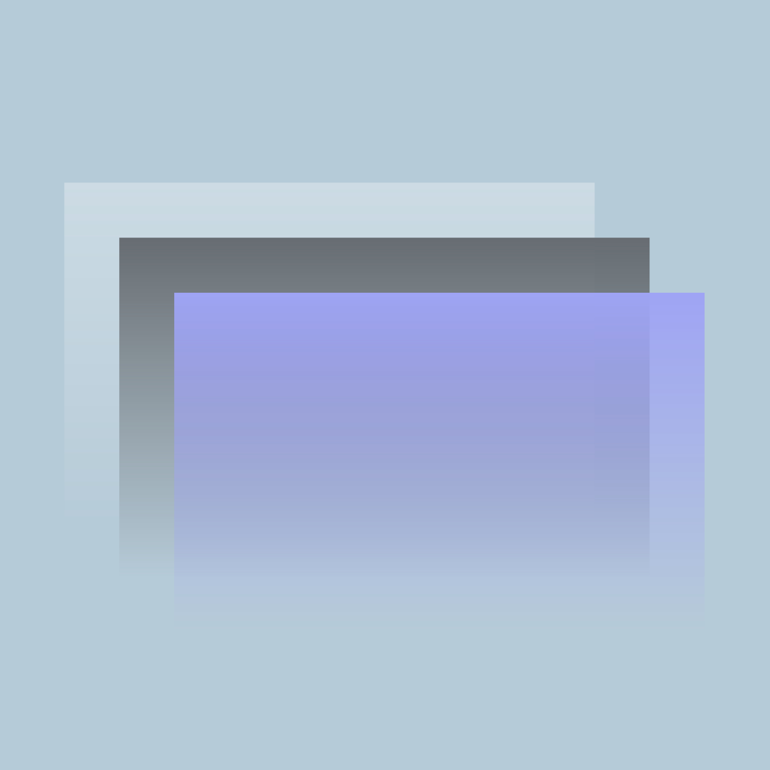 Verlauf mit Bedeutung Abgestufte Flächen in Grau und Violett als Anspielung auf den Beschichtungsprozess.