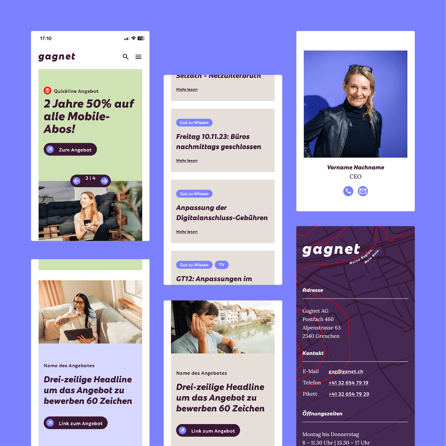 Gagnet Webdesign Mobile-Ansicht