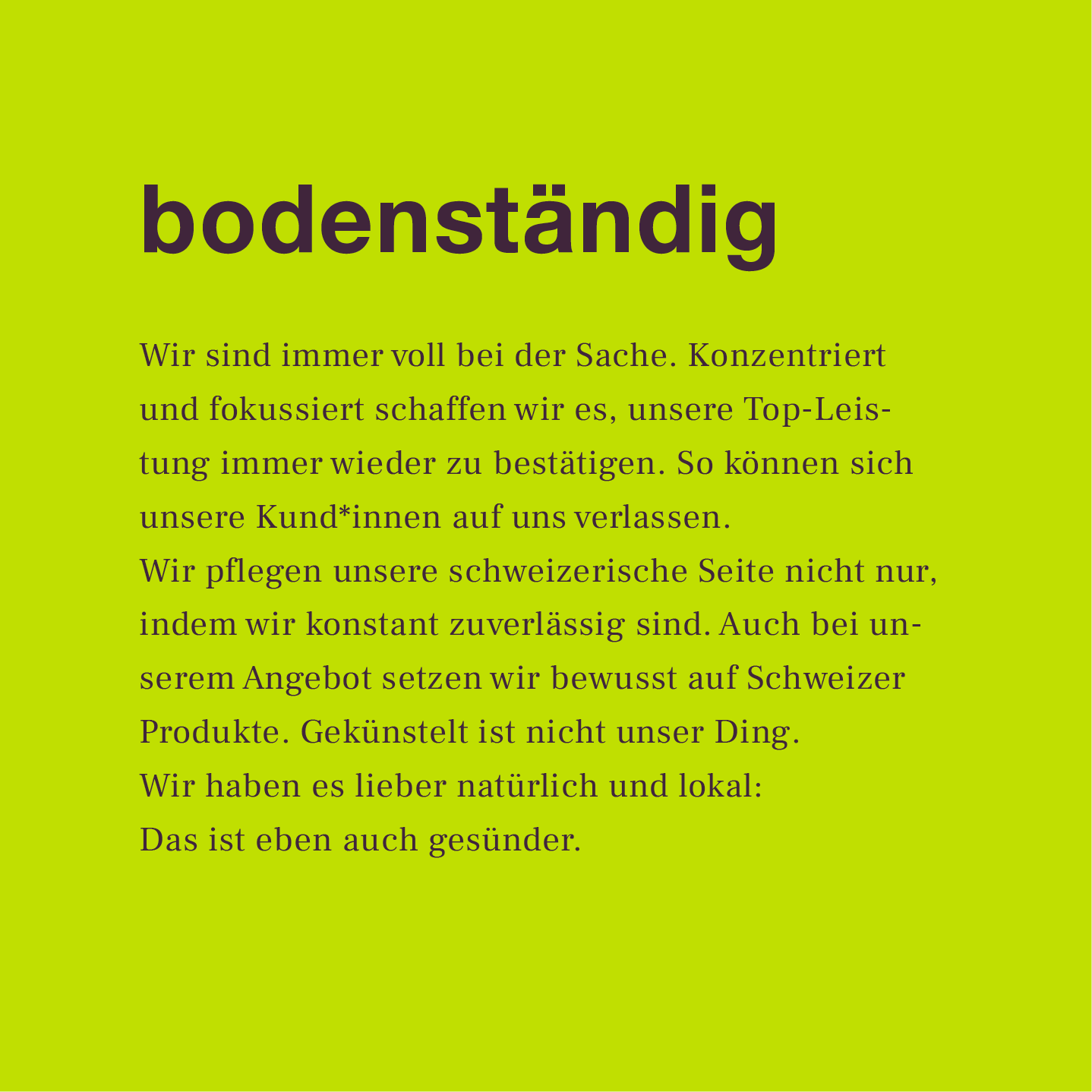 Büro Bischof Bern Wert bodenständig