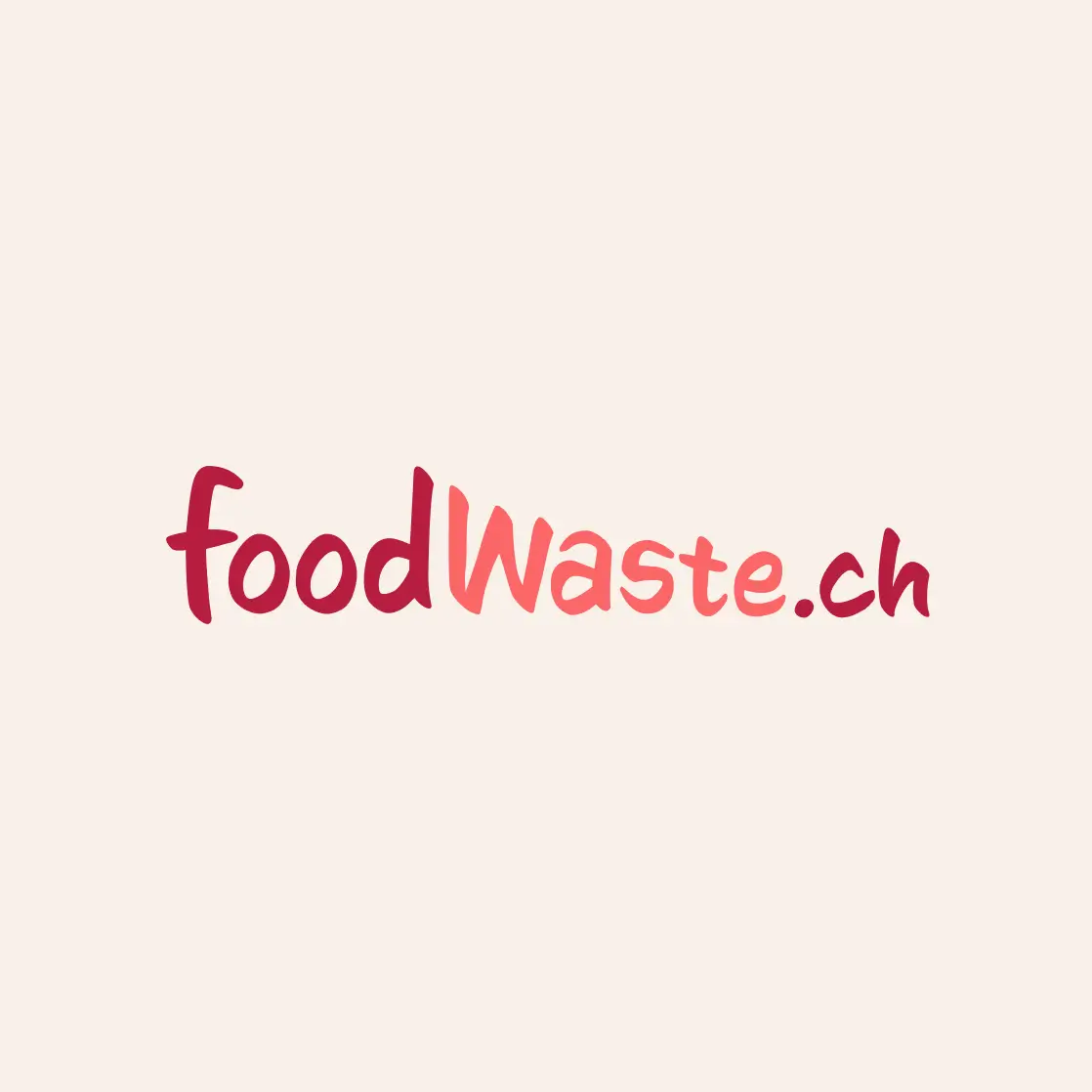 foodwaste.ch Logo Logo von foodwaste.ch in Rot- und Rosatönen auf hellem Hintergrund