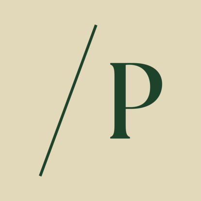 Reduziertes Logo Das reduzierte Logo auf beigem Hintergrund.