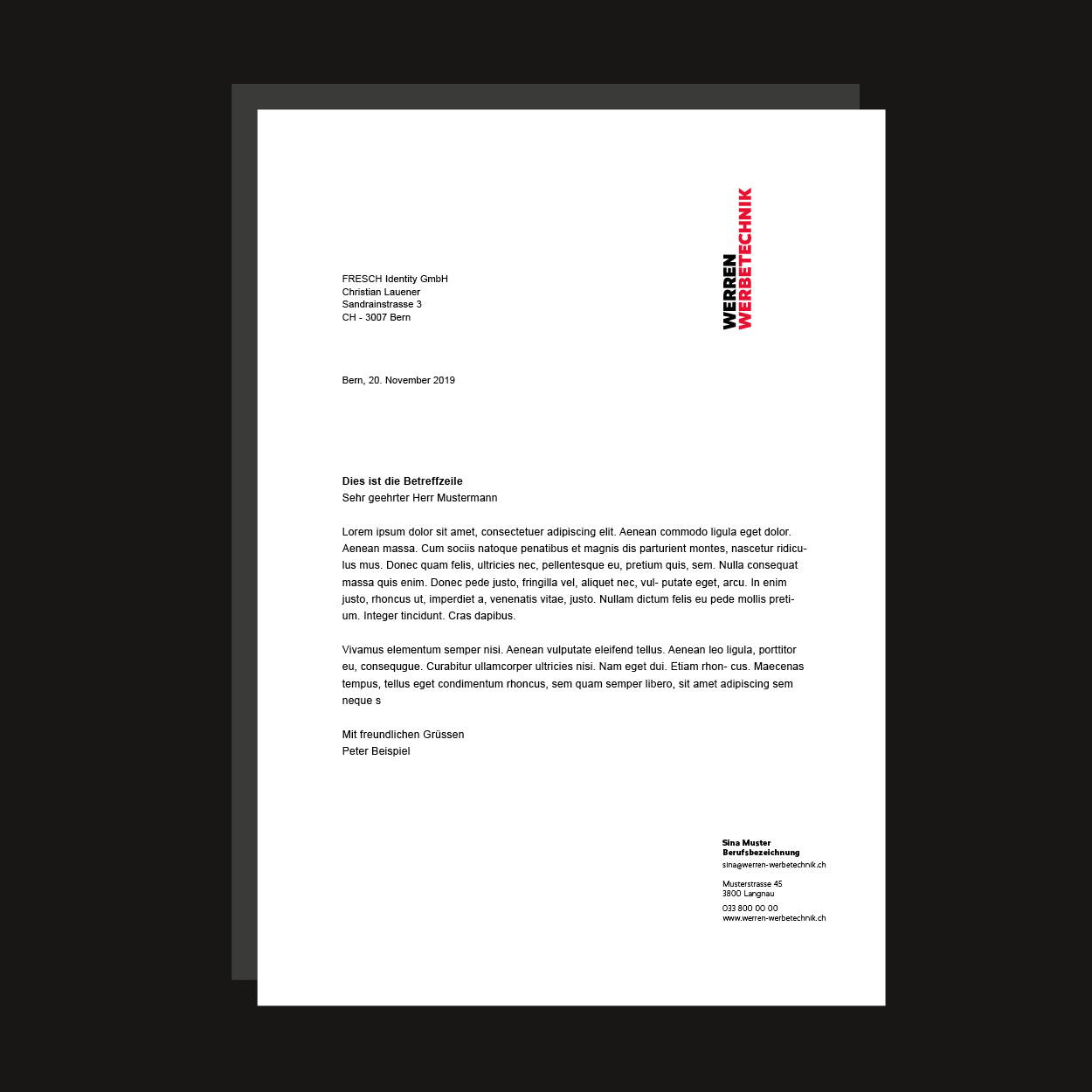 Werren Werbetechnik Briefpapier