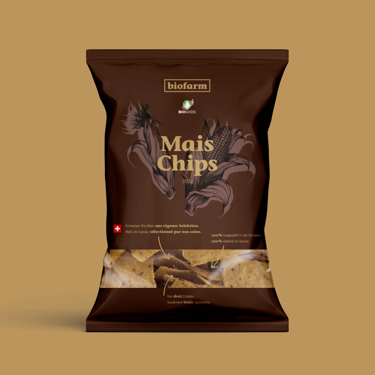 Biofarm Mais Chips Verpackung