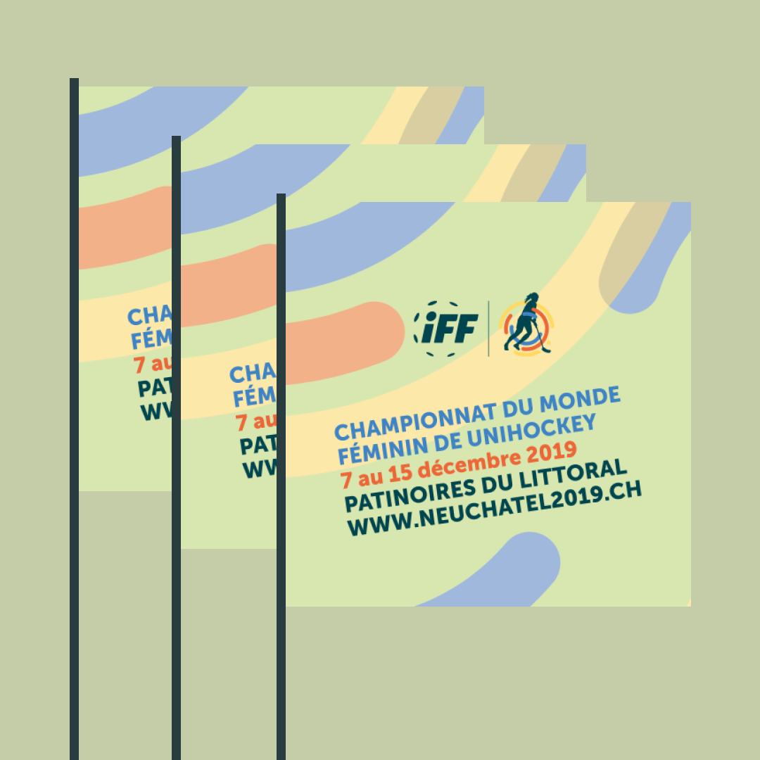 Swiss Unihockey Damen WM Fahnen Swiss Unihockey Damen WM Fahnen