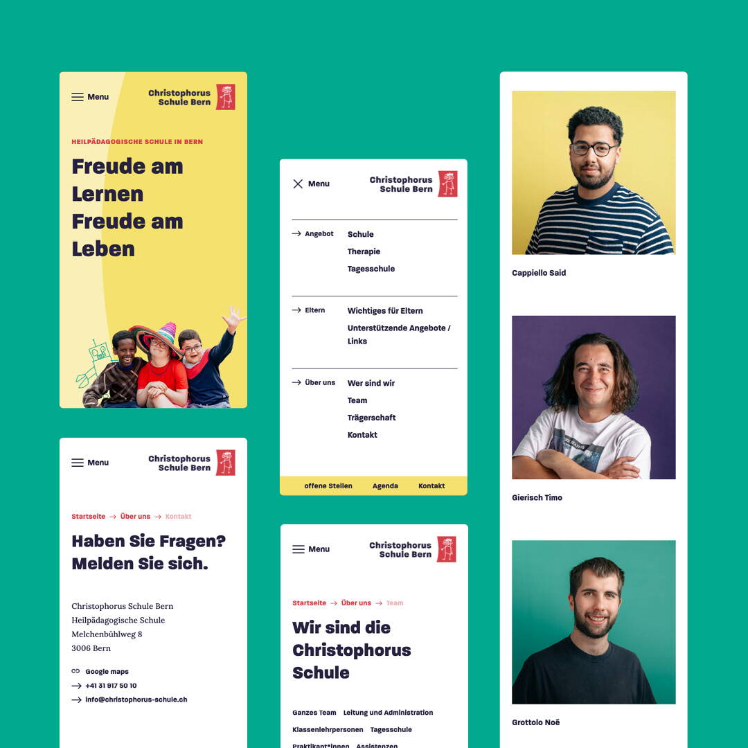 Das Webdesign der Christophorus Schule Bern