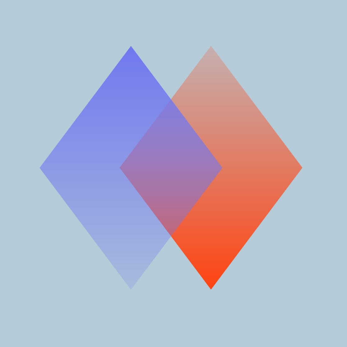 Rauten Überlagerte Rauten in Violett und Rot symbolisieren die Düse als Markenelement.