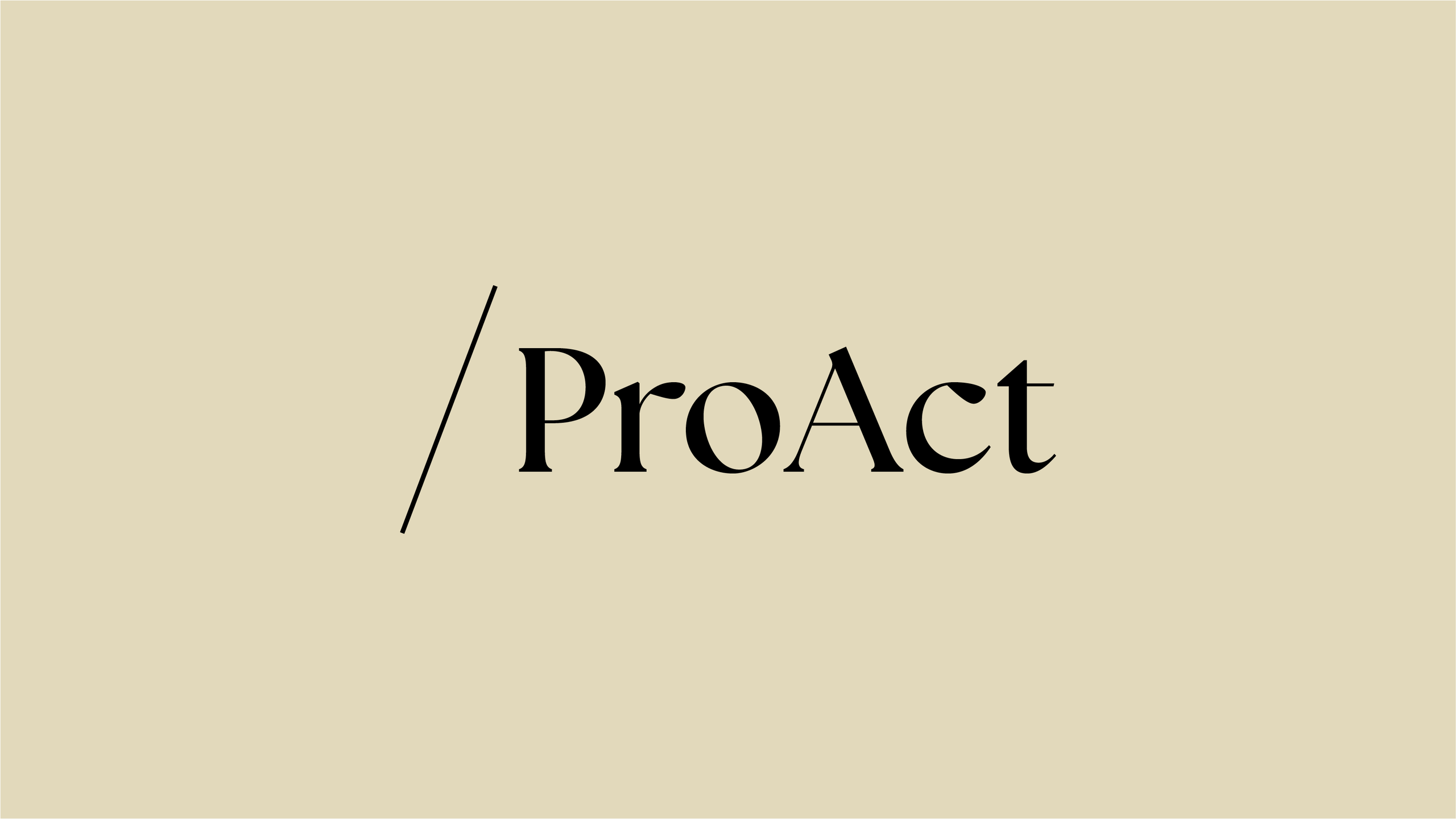 ProAct Logo Das Logo auf beigem Hintergrund.