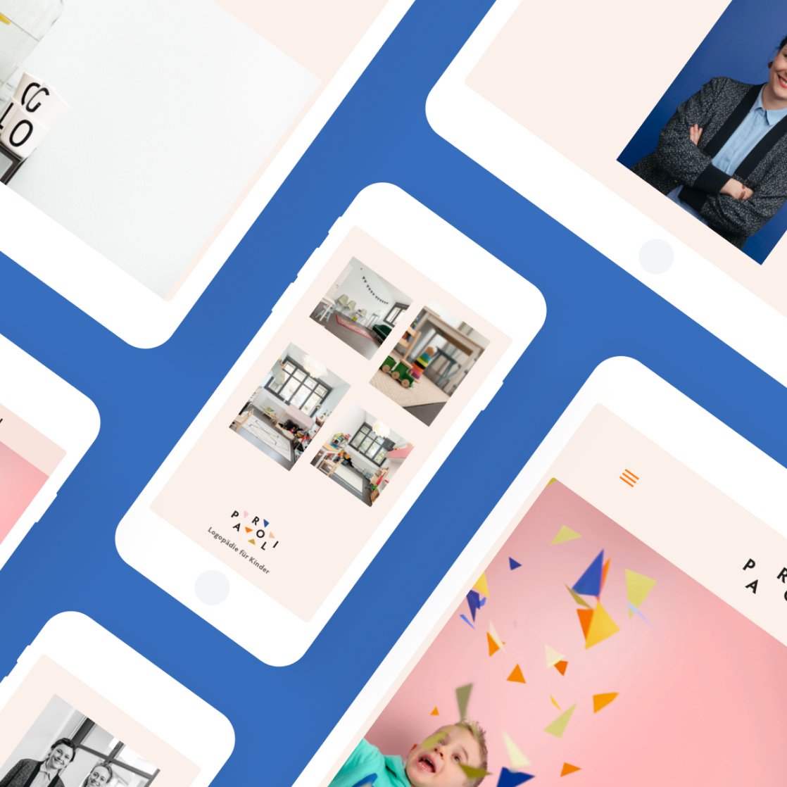 Mockup-Screens der Mobile und Tablet Website von der Logopädie Paroli